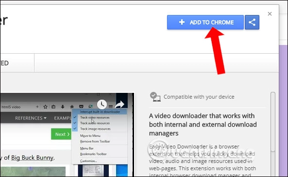Easy Video Downloader tai video Chrome cai