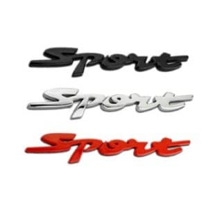 Decal chữ Sport 3D kim loại dán xe ô tô