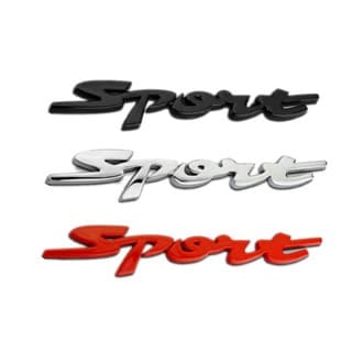 Decal chữ Sport 3D kim loại dán xe ô tô
